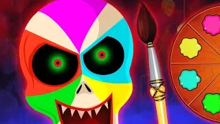 Fun With Colorful Paints | Funny Face Painting of Skeletons by Teehee Town