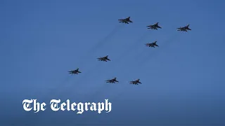 Russian aircrafts fly in 'Z' formation in 'Victory Day' parade preparations