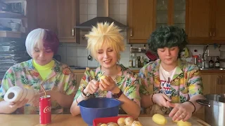 Cooking with Midoriya, Bakugou and Todoroki - My Hero Academia (One massive blooper)