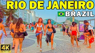 🇧🇷 BRAZIL, RIO DE JANEIRO: Walking on the Copacabana Beach boardwalk - 4K at 60fps