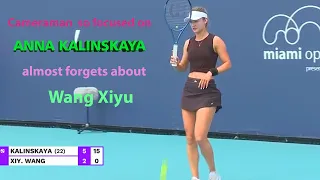 Cameraman so Focused on Anna Kalinskaya Almost Forgets Wang Xiyu was Receiving ꟾKalinskaya vs Wang