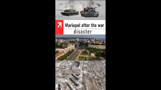 Images aériennes de la destruction de la ville de Marioupol après la guerre de la Russie contre l'Uk