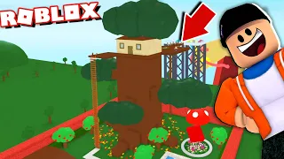 I Built The Worlds BIGGEST Tree House in Roblox... (It seriously has an underground lair...)