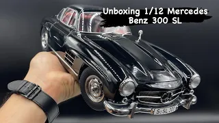 Unboxing 1/12 scale Mercedes Benz 300 SL diecast model car مجسم مرسيدس كلاسيك