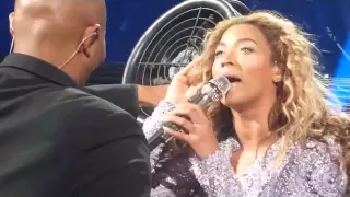 Beyonce Hair Caught in Fan Montreal