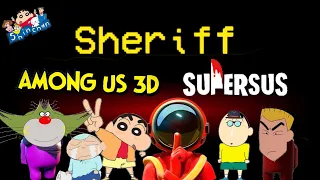 Shinchan Challenges his friends in 3D Among Us Super SUS Shinchan Went 1 Million IQ | GREEN GAMING