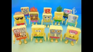 2009 SPONGEBOB SQUAREPANTS FULL SET OF 12 BURGER KING COLLECTION MEAL TOYS VIDEO REVIEW