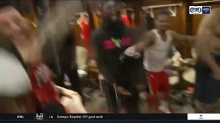 Pelicans celebrate Brandon Ingram's career-high 49 points in the locker room