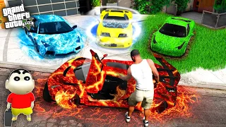 GTA 5 : Franklin & Shinchan Collecting SECRET ELEMENTAL CARS in GTA 5 ! JSS GAMER ( GTA 5 Mods )