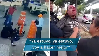 Valiente ciudadano salva a mujer policía de presunto delincuente