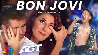 Golden Buzzer All the jury cry hystericaly when they heard Bon Jovi song with an extraordinary voice
