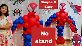 How to make Spiderman balloon column | Spiderman balloon column | Spiderman balloon decorations |