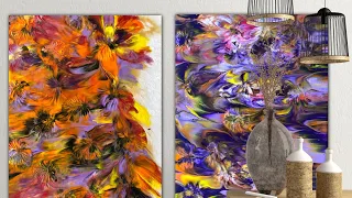 ACRYLIC POURING ~ MUST SEE SCRUNCHED GARBAGE BAG DIPPING ~STUNNING 🤩 FLUID ART MAGIC ON CANVAS
