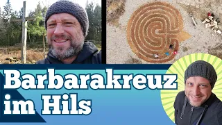 Barbarakreuz im Hils von oben - Wandern Burgberg Hils-Kammweg zum Barbara-Kreuz  - Varrigsen Kaierde