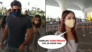 Siddharth Shukla & Shehnaz Gill Spotted At Mumbai Airport Leaving For Their Vacation.