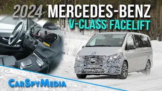 2024 Mercedes-Benz V-Class Facelift Prototype Caught Winter Testing With Redesigned Interior
