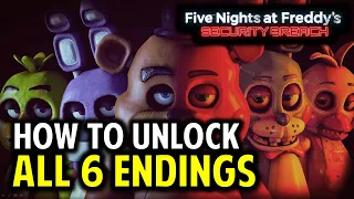 FNAF Security Breach: All 6 Endings & How to Unlock Them (Good-Bad- Happy-Worst-Unmasked-True ENDS)