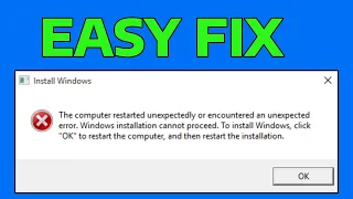 The computer restarted unexpectedly or encountered an unexpected error Windows How To FIX