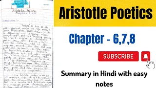 Aristotle Poetics | Aristotle Poetics Chapter 6 7 8 | Aristotle Poetics Summary