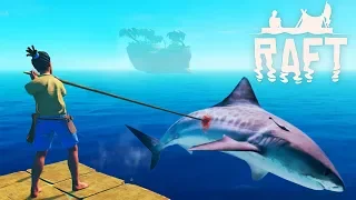 Destroyed the MAIN ENEMY - the SHARK! SURVIVAL in the OCEAN along with Funny Games TV Game RAFT #2