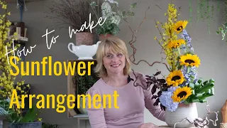 How to make a  Sunflower flower arrangement - FLORISTRY/FLOWER ARRANGING - ARRANGING FLOWERS IN FOAM