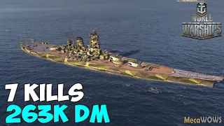 World of WarShips | Yamato | 7 KILLS | 263K Damage - Replay Gameplay 4K 60 fps