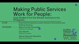 05P41. Making Public Services Work for People: Case Studies From the Scholar-Activists in...
