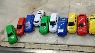 Toy Cars Slide Kids play Sliding Cars Jump into Water !! toys for kids