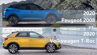 2020 Peugeot 2008 vs 2020 Volkswagen T-Roc (technical comparison)