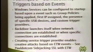 Shmoocon 2013 - WIPE THE DRIVE - Techniques for Malware Persistence