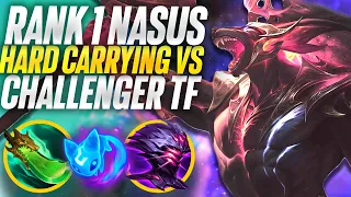 Rank 1 Nasus HARDCARRYING vs Challenger TF toplane S14 | Carnarius | League of Legends