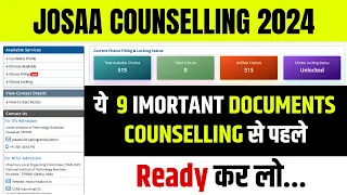 JOSAA COUNSELLING 2024 - Important Documents Required | Jee Counselling Documents | Jee Mains 2024