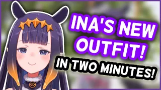 Ina's Outfit Reveal Stream In Two Minutes Or Less | HololiveEN Clips