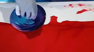 Brilliant 'RED' - Double Acrylic Ring Pour w/ Negative space