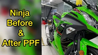 Ninja 300 Before and After PPF | See the difference 😍 | 2024