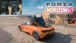 Forza Horizon 5 gameplay - Convertible McLaren 720s Spider - (steering wheel Logitech G29) 4k 60fps