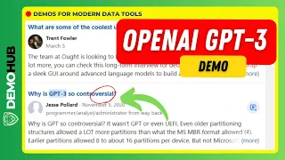 GPT-3 Demo // Expert Answers Gpt 3 Open AI Community Questions [Quora Edition] | www.demohub.dev