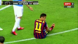 Neymar vs Málaga | Highlights Skills 25.10.13 HD