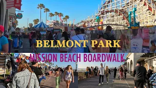 BELMONT PARK / MISSION BEACH BOARDWALK 2022 / SAN DIEGO, CALIFORNIA USA 🇺🇸/ [4K] WALKING TOUR