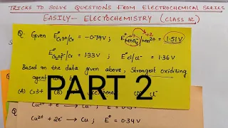 Tricks to Solve Electrochemical Series Questions Easily from Electrochemistry by Komali mam (Part 2)