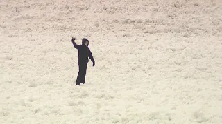 Rescue crews help man spotted walking on frozen Lake Michigan hundreds of yards offshore