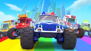 Five Little Monster Trucks | Learning Vehicles | Car Cartoon | Kids Cartoon | BabyBus - Cars World