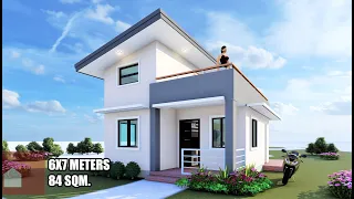 AMAZING HOUSE PLAN / SMALL HOUSE DESIGN 6X7 METERS - LOFT / 3 BEDROOM WITH ROOF DECK