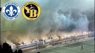 Pyro und Choreo beim Freundschaftsspiel! SV Darmstadt 98 vs Young Boys Bern Groundhopping 17.12.2022