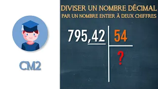 Division décimale d'un nombre décimal par un nombre à deux chiffres - CM2 - Petits Savants