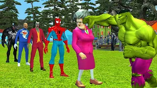 Game 5 Superhero Pro : Spider Man vs Scary Teacher vs Squid Game with challenge of 5 strongest slaps