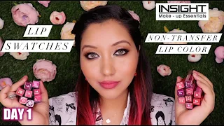 *NEW* Insight Cosmetics Non Transfer Lip Color Swatches || 22 Days of Lipstick