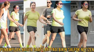 WOW KEMBALI PENAMPILAN NAGITA SAAT LARI PAGI BIKIN SALFOK NETIZEN, NATURAL TANPA MAKE UP