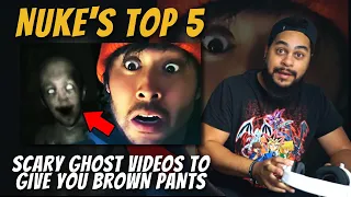 Nuke's Top 5 | Top 5 SCARY Ghost Videos To Give You BROWN PANTS | REACTION