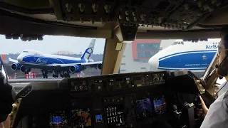 Boeing 747 посадка + вид из кабины Cockpit view
